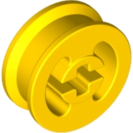 Lego kolečko (kolo, ráfek) s křížovou dírou (otvorem), žlutá (348224)